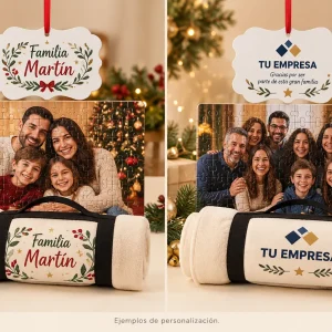 Pack Familia — Ejemplos ilustrativos de personalización para Navidad y empresas