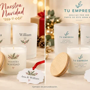 Pack Pareja — Ejemplos ilustrativos de personalización para Navidad y empresas