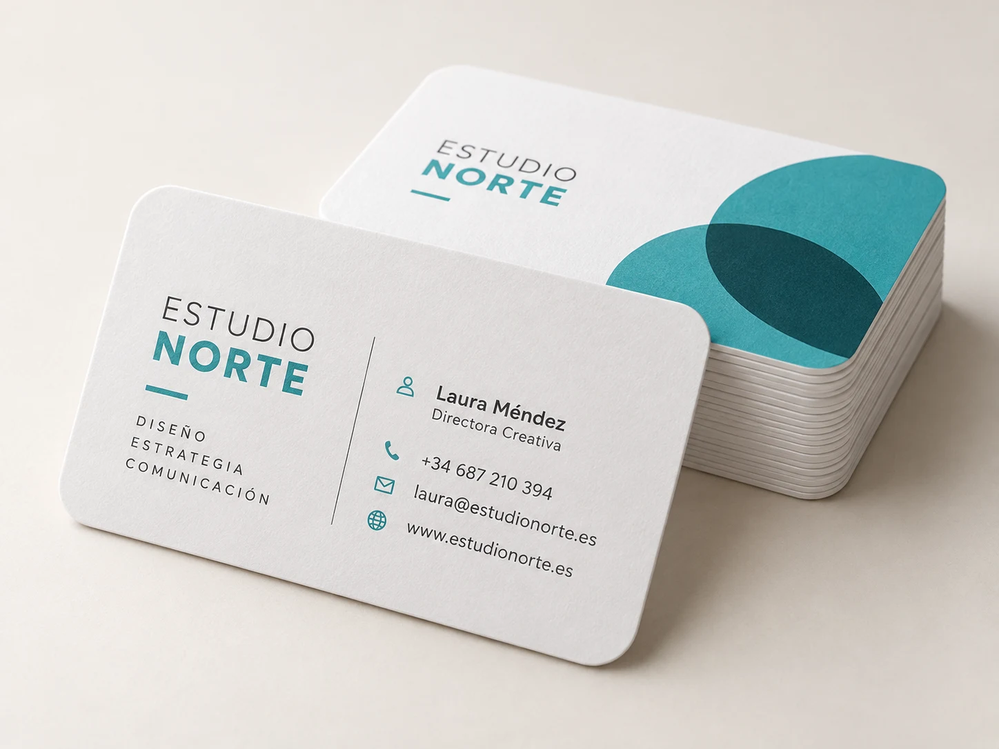 Tarjetas con cantos redondos