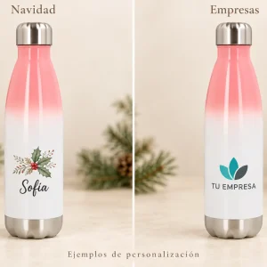 Termo degradado 500 ml — Ejemplos ilustrativos de personalización para Navidad y empresas