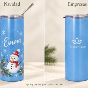 Vaso termo cambia color 600 ml — Ejemplos ilustrativos de personalización para Navidad y empresas