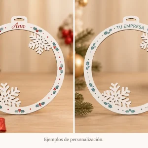Adorno marco para bola de Navidad — Ejemplos ilustrativos de personalización para Navidad y empresas
