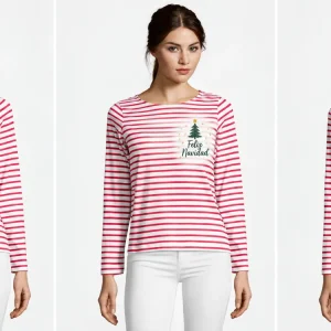 Camiseta de rayas manga larga mujer Marine Women