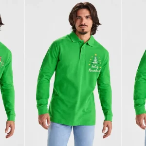 Polo manga larga pique hombre Estrella Long