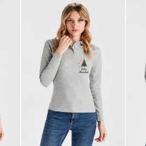 Polo manga larga pique mujer Estrella Long Woman