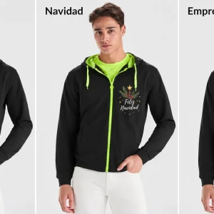Sudadera con capucha y cremallera felpa no perchada hombre Fuji