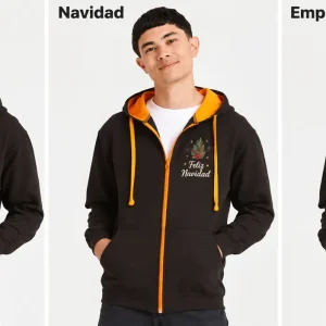 Sudadera con capucha y cremallera unisex Varsity Zoodie JH053