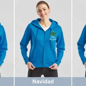 Sudadera con capucha y cremallera mujer 62-118-0 lady-fit