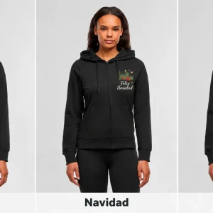 Sudadera con capucha y cremallera mujer BY069