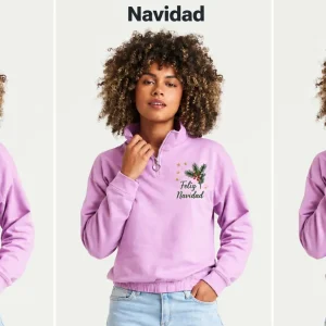 Sudadera crop media cremallera mujer Cropped Half Zip JH037