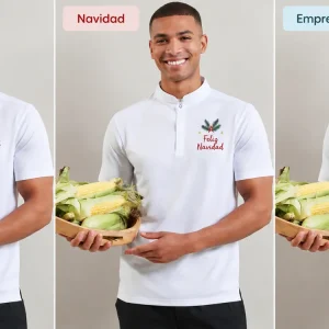Camisa cocinero manga corta reciclada unisex Coolchecker®